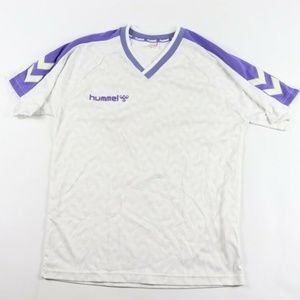Vintage New Hummel Spell Out Soccer Jersey White M